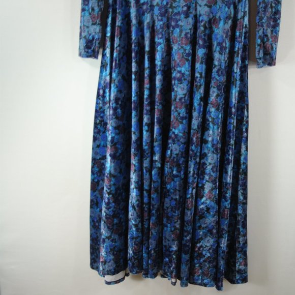 Free People Heartland Floral Crushed Velvet Maxi Dress Open Back Size M #409 - Picture 8 of 13